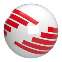 A red and white ball with a red stripe png