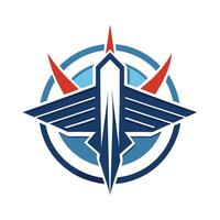 Modern minimalist logo design for aerospace manufacturing company focused on innovation and advanced technology featuring unique geometric shapes vector