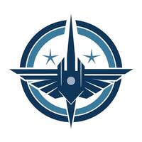 Advanced minimalist logo design for a cutting-edge aerospace manufacturing company showcasing sleek lines and dynamic shapes, emphasizing innovation and precision in aerospace technology vector