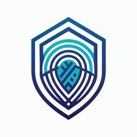 Sleek minimalist logo design representing biometric security technology with a focus on modern aesthetics and innovative protection concepts vector