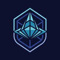 Sleek minimalist logo representation for a predictive policing technology, designed for modern law enforcement applications in urban areas vector