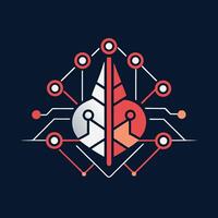 Sleek logo design representing innovative ai technology for a futuristic startup focused on advanced solutions and intelligent systems vector