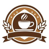 Inviting logo design for a stylish cafe featuring minimal coffee cup and elegant decorative elements vector