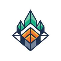Sleek minimalist logo design for innovative smart retail startup showcasing modern branding elements and geometric shapes vector