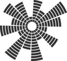 Sound music circular equalizer. Radial audio sound icon. Round abstract graphic of voice and echo. Frequency geometric bar png