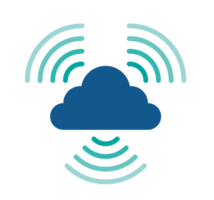 Cloud Computing Icon with Signal Waves png