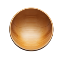Empty Round Wood Bowl HighAngle View Isolated on Transparent Background Design png