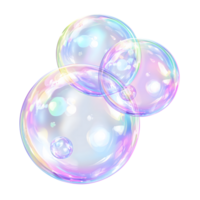 Colorful Soap Bubbles Floating on Transparent Background Abstract Texture png