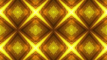 Abstract Kaleidoscope with geometric pattern animation. thai style art. yellow classic pattern. video