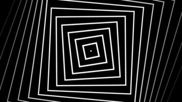 Abstract black and white square curve radio wave motion. Spinning monochrome loop animation. geometric lines motion. video