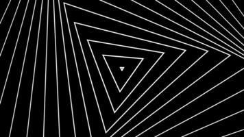Abstract black and white triangle curve radio wave motion. Spinning monochrome loop animation. video
