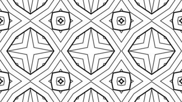 Abstract Kaleidoscope with geometric pattern animation. retro monochrome art motion. video