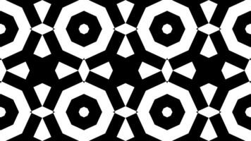 Abstract Kaleidoscope with geometric pattern animation. black and white geometric pattern. monochrome classic art. video