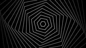 Abstract black and white triangle curve radio wave motion. Spinning monochrome loop animation. smooth hexagon motion. video