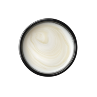 Top View of Creamy Swirls in a Glass Bowl on Transparent Background png