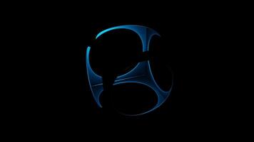 Hypnotic Multicolor Neon Geometric Shape Spinning on Black Background Loop video