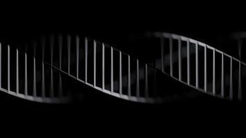 Futuristic Artificial DNA Helix Spinning Animation on Dark Sci-Fi Background video