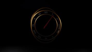 Luxury Golden Roman Numeral Clock with Smooth Spinning Second Hand Loop video