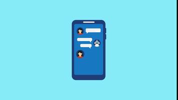 animation ai chat bot conversation with people.animated AI customer support, Chat bot conversation with customer, Mobile chat bot. video