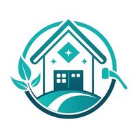 Fresh minimalist logo design for modern house cleaning service emphasizing simplicity and efficiency in cleaning solutions vector