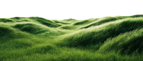 Rolling expanse of verdant grass hills set against an ethereal transparent backdrop png