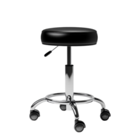 Sleek adjustable height stool with chrome base against an isolated background for design purposes png