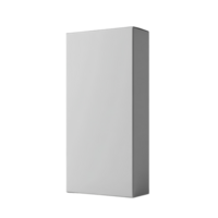 Minimalist white rectangular box on a transparent background for product presentation png