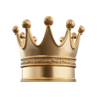 Exquisite gilded crown shimmers with detailed craftsmanship on an isolated elegant composition, symbolizing power and royalty png