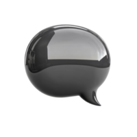 Sleek communication bubble with refined metallic texture on isolated transparency png