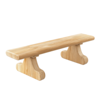 Isolated minimalist wooden bench on transparent backdrop for product display and presentation png