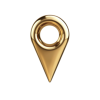 Golden pinpoint icon for digital navigation, highlighting location and direction with pure color png