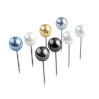 An Assortment of Spherical Head Pins Displayed on a Clear Isolated Background png