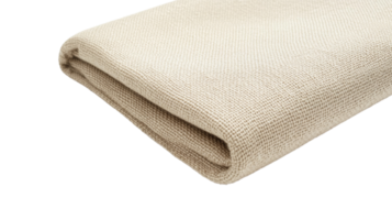 Folded textured canvas with visible fibers presented on isolated transparent background for versatile design applications png