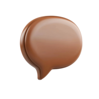 Smooth caramel dialog bubble, showcasing digital communication and conversation icon, isolated and presented for modern design projects png