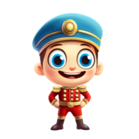 Whimsical cartoon guard with joyful expression illustration isolated on background png