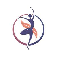 Elegant logo design for a dance studio featuring a graceful figure in motion representing creativity and artful movement in contemporary dance vector