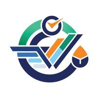 Elegant logo design for project management software focused on efficiency and organization featuring vibrant colors and modern shapes vector