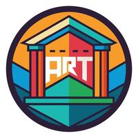 Creative logo representing an art gallery with a stylized frame and contemporary color scheme that emphasizes artistic expression and cultural significance vector