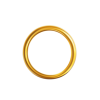 Gleaming golden circular frame element isolated against a neutral field, a modern design aesthetic, clean and simple style png