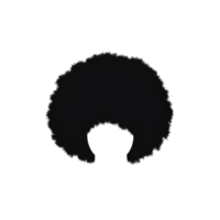 Stylized afro silhouette against a simple backdrop showcasing cultural identity and retro flair png