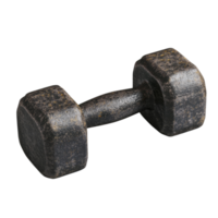 Heavy aged metal dumbbell casting a shadow isolated on a clean, plain backdrop png