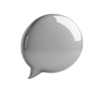 Glossy monochrome speech bubble reflecting light creating a minimalist abstract illustration png