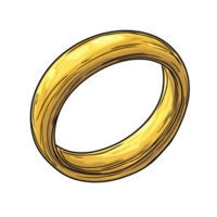 Luminous golden ring casting radiance, a circular emblem of precious value and eternal allure png