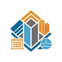 Material focused minimalist logo design for a building mate showcasing geometric shapes and clean lines in modern urban architecture vector