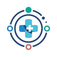 Minimalist logo design suited for healthcare applications highlighting simplicity and modernity while ensuring an approachable aesthetic for users in the medical field vector