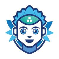 Clean logo design for an emotional intelligence artificial intelligence company showcasing a friendly and approachable character with a thoughtful expression vector