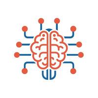 Modern minimalist logo design showcasing a neuromorphic chip inspired by brain structure, representing advanced technology and innovation in artificial intelligence vector