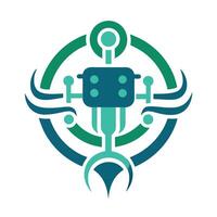 Simple and elegant logo design for a medical robotics service, conveying innovation and precision in healthcare technology with a modern approach vector
