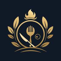 Elegant minimal logo design for a contemporary restaurant showcasing a unique dining experience with modern elements vector