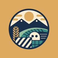 Minimalist logo showcasing the essence of production with simple yet impactful elements representing nature and creativity vector